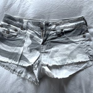 True Religion Joey Camo Cut Off Shorts